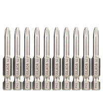 LAOA 6.3MM系列单头风批嘴 十字磁性电动风批头PH2*50mm LA619250 10支装 