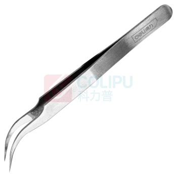 得力工具 镊子不锈钢弯头(银)120mm DL396203