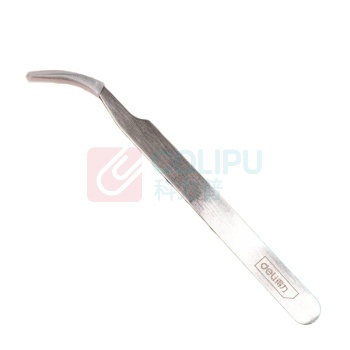 得力工具 镊子不锈钢弯头(银)120mm DL396203