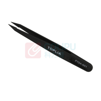 拓利亚 TOPLIA 防静电特尖碳纤维镊子 PT02-001 130mm
