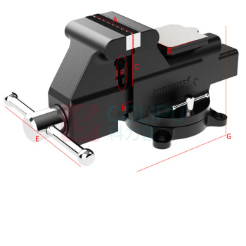 威力狮 加重型台虎钳 A130106-1 加重型【6寸】开口220mm (黑色)