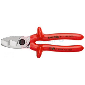 凯尼派克 KNIPEX 绝缘电工电缆剪(镀铬头,浸塑绝缘手柄,1000V) 95 17 200