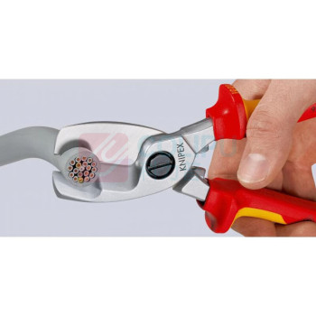 凯尼派克 KNIPEX 绝缘电工电缆剪(镀铬头,浸塑绝缘手柄,1000V) 95 17 200