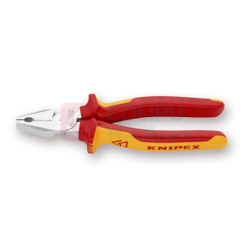 凯尼派克 KNIPEX 绝缘省力型钢丝钳 02 06 180 七寸 180mm 镀铬 绝缘双色手柄