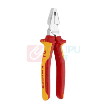 凯尼派克 KNIPEX 绝缘省力型钢丝钳 02 06 180 七寸 180mm 镀铬 绝缘双色手柄