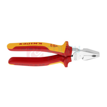 凯尼派克 KNIPEX 绝缘省力型钢丝钳 02 06 180 七寸 180mm 镀铬 绝缘双色手柄