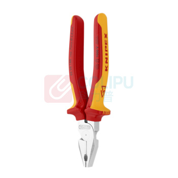 凯尼派克 KNIPEX 绝缘省力型钢丝钳 02 06 180 七寸 180mm 镀铬 绝缘双色手柄