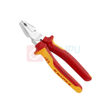 凯尼派克 KNIPEX 绝缘省力型钢丝钳 02 06 180 七寸 180mm 镀铬 绝缘双色手柄