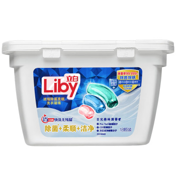 立白 洗衣凝珠洁净柔顺留香三合一凝珠 18颗盒装 