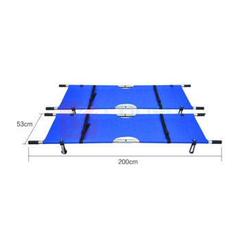 齐鲁安然 不锈钢担架 QL-DJ-130 200cm*53cm*18cm加厚可折叠/承重320斤/个 (蓝色)