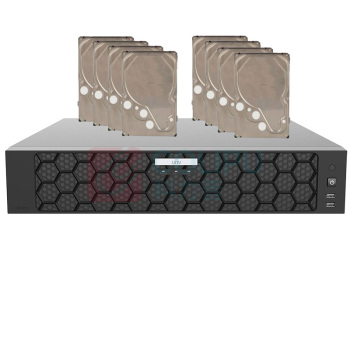 宇视科技 8盘位32路网络视频录像机 含8块4T硬盘 NVR-B300-E8 (黑色)