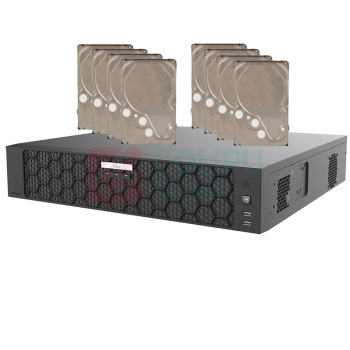 宇视科技 8盘位32路网络视频录像机 含8块4T硬盘 NVR-B300-E8 (黑色)