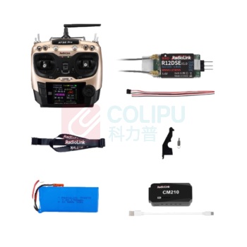 乐迪 遥控器 AT9S-PRO+R12DSE 金色+R12DSE+控电+充电器,右手油门