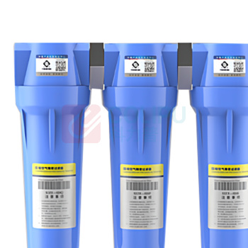 福盛 空压机精密过滤器 DN40 060QPS三联 进出气口径1.5寸 (蓝色) 带S-11自动排水气泵