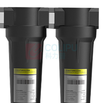 福盛 空压机精密过滤器 G1 002CTA高压三联 进出气口径1寸 (黑色) 带AD50A高压自动排水气泵