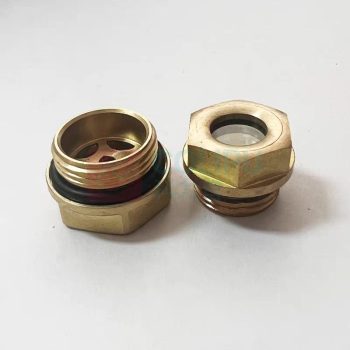 也特 铜油标油镜六角旋入式圆形油标 M33*2mm