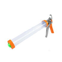 罗德力 玻璃结构胶枪 枪管直径60mm 枪管长度370mm 两用款 (橙色透明) 适用桶装胶袋装胶