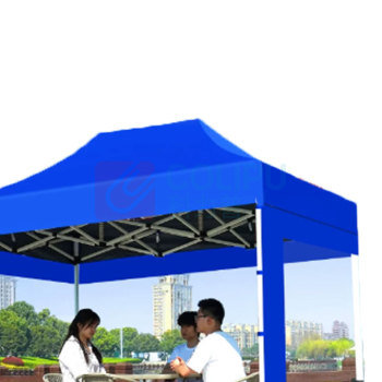 罗德力 防雨折叠帐篷 3*3米 3面加厚透明围布 (蓝色) 伸缩式