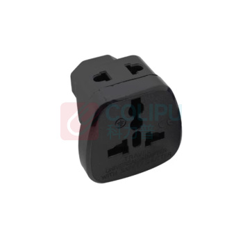 罗德力 品字转换插头 SSI-320 带安全门一转二 (黑色)