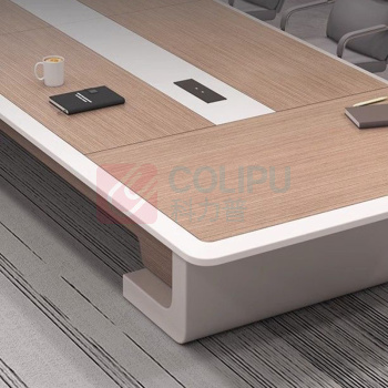 OIMG 烤漆办公室会议桌长桌椅组合 2400mm*1200mm*760mm 2.4米会议桌+大会议椅8张