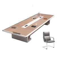 OIMG 烤漆办公室会议桌长桌椅组合 3200mm*1200mm*760mm 3.2米会议桌+大会议椅10张
