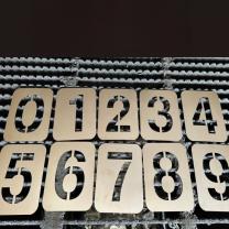 晶事达 镂空喷漆模具 数字:0-9 字高10cm 宽6cm 板材15×11cm 材质:镀锌