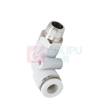 罗德力 气动快速接头90度 PL6-01 30个/包 (白色) 带安装孔