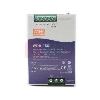 明纬 开关电源 WDR-480-24 220VAC/24VDC，20A 