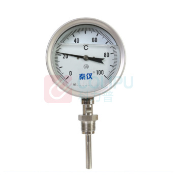 秦仪 双金属温度计(不含检测报告) WSS-411 0-100℃ 1.5级L：100mm表盘直径100mm配套安装底座 
