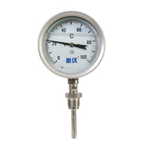 秦仪 双金属温度计(不含检测报告) WSS-401 0-100℃ 1.5级L：100mm表盘直径100mm配套安装底座 