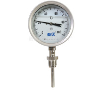 秦仪 双金属温度计(不含检测报告) WSS-401 0-100℃ 1.5级L:75mm表盘直径100mm配套安装底座 