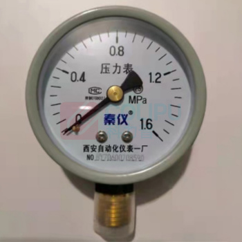 秦仪 压力表 量程：0-1.6Mpa 接口：M20*1.5 (本色) 不含检测报告