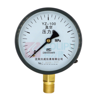 大成仪表 真空压力表 不含检测报告 YZ-100 -0.1-2.4MPa 精度1.6级 表径：100mm 螺纹：M20*1.5 外螺纹 