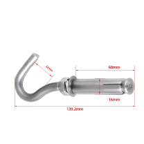 天卓五金 带钩膨胀螺丝 M12 M12*80mm 正常开口【304材质】1只