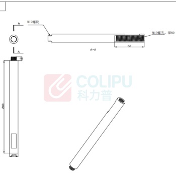 ZOTO 切割固定工装-加长杆 M12*200*20mm 45#钢