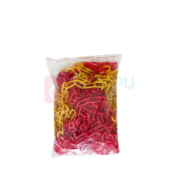 罗德力 塑料警示防护链条 8MM粗 25米/包 (红黄)