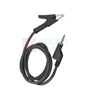 罗德力 香蕉插头枪式鳄鱼夹 1米 线转4mm 10A耐高压 (黑色)