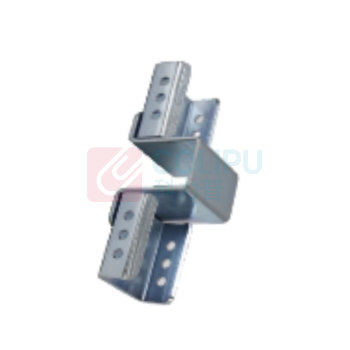 罗德力 40流利条过桥平接头冷轧钢镀白锌 L131.4*W46.5*43mm 厚度2mm 精益管三代辅件