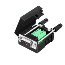 也仁 免焊接头 DB9公头 RS232/485/422插头 9针COM口插头
