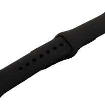 罗德力 适用苹果手表硅胶表带 标准尺寸SM码 (1#黑色) 适用44/45/46/49mm表盘