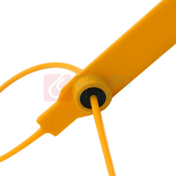 罗德力 一次性塑料铅封 物流防盗施封锁货柜安全封条 全长28cm 1000根/组 (橙色)