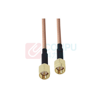 荣威胜 SMA 公‑SMA 公同轴信号连接线缆组件 RWS-SMA-JJ 1m (透明) 50Ω RG316 超柔线缆 镀银屏蔽 耐高温