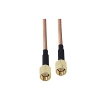 荣威胜 SMA 公‑SMA 公同轴信号连接线缆组件 RWS-SMA-JJ 1m (透明) 50Ω RG316 超柔线缆 镀银屏蔽 耐高温
