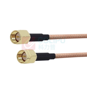 荣威胜 SMA 公‑SMA 公同轴信号连接线缆组件 RWS-SMA-JJ 1m (透明) 50Ω RG316 超柔线缆 镀银屏蔽 耐高温