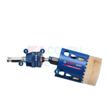 博世 BOSCH 双金属复合材料开孔器 快换系统 7/16" 11 mm六角柄,配7.15*105mm HSS-G 导钻 2608901966