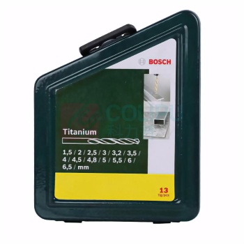 博世 BOSCH 13支铁盒装镀钛麻花钻头套装 2607019436