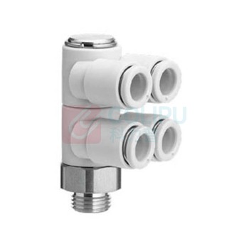 华航 两个双管万向弯头 KQ2ZD10-02AP 一个 (本色)