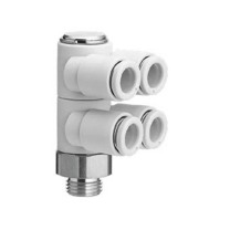 华航 两个双管万向弯头 KQ2ZD10-02AP 一个 (本色)