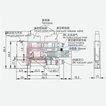 柏卡 真空发生器 ZK2G10R5HLA-06
