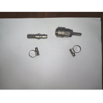 ATLAS COPCO 快换接头 10 315 1043+10 315 5043 DN 7.5mm (0.3”), 进气口直径7mm(9/32”)最大压力16kg 亚标风带用公、母接头,镀 锌淬硬钢,配白钢管箍